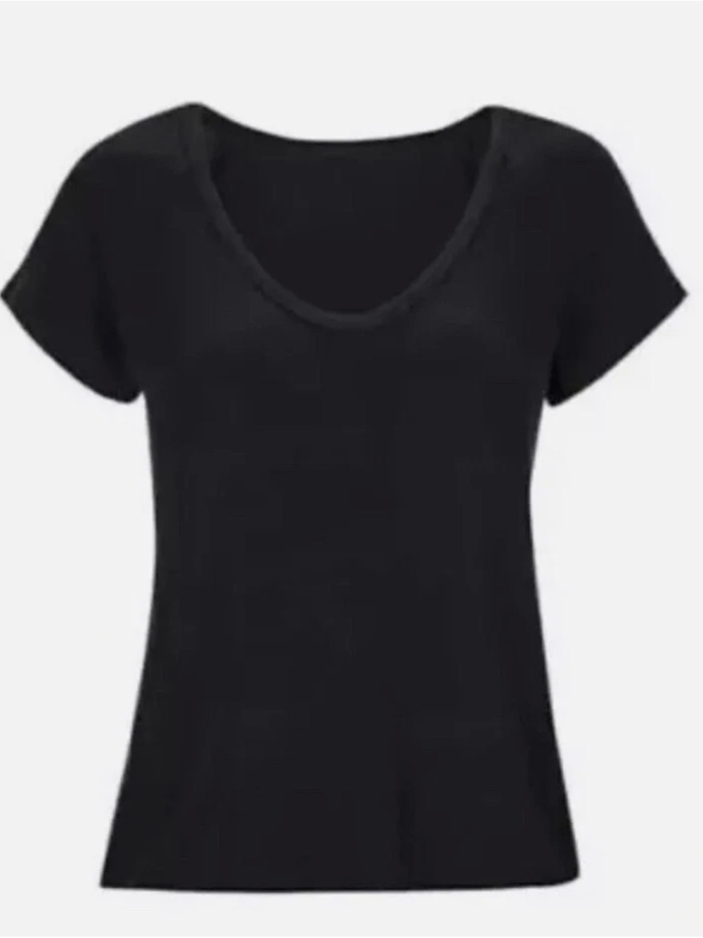 Cabi Tranquil Tee Classic Black Scoop Neck Top Stretchy Oversized Neutral Sz S